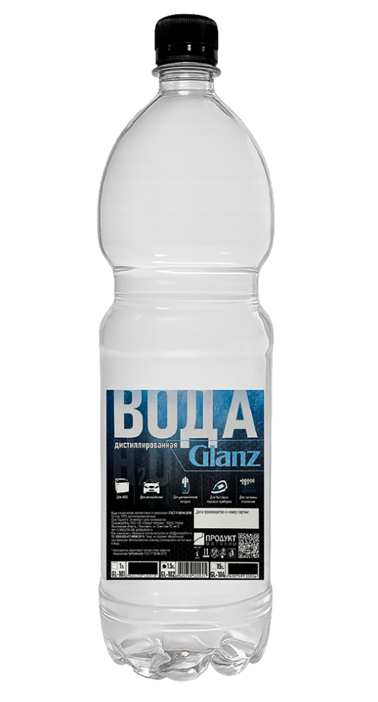 Вода Дистиллированная Glanz 1,5л * 6 шт- главное фото