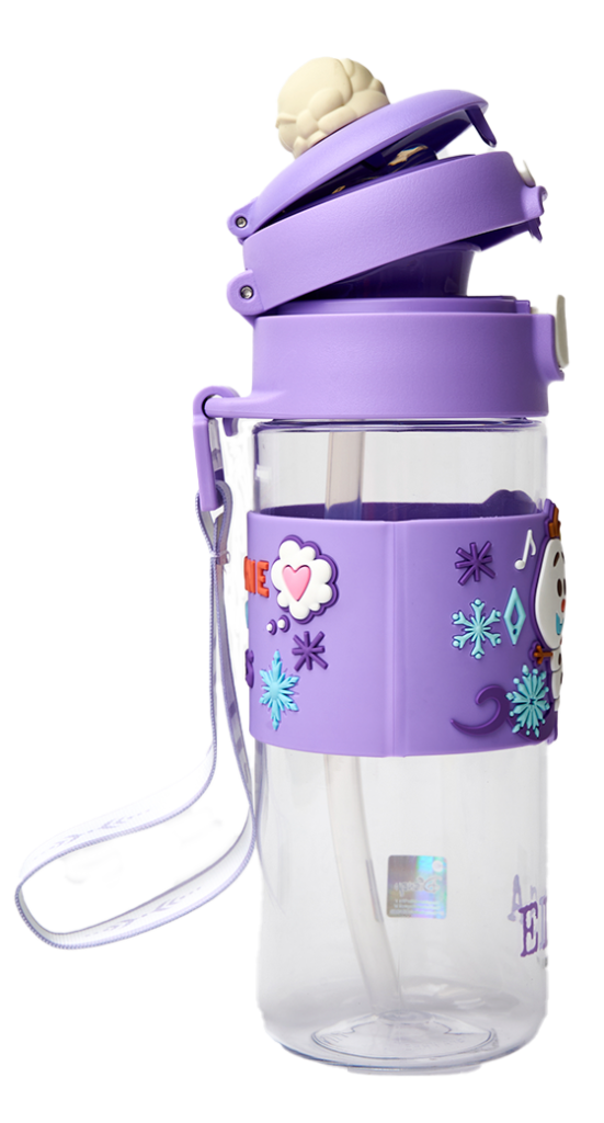 Бутылка для воды детская - ELSA (Эльза), 600 мл, с трубочкой